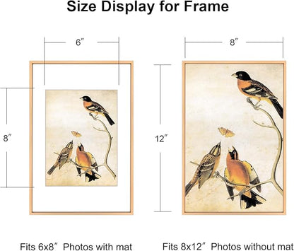 8x12 Picture Frame Set of 3, Gold Aluminum Metal Photo Frames with HD Glass, Fits 6x8 with Mat or 8 x 12 without Mat, Display for Wall