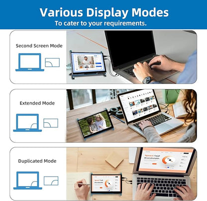 7 Inch LCD Touch Screen, 1024x600 IPS Display with Stand, HDMI Portable Monitor for Raspberry Pi 5/4B/3B+/3B/B+/Zero/400, BB Black, Windows 10 8 7, Free Driver