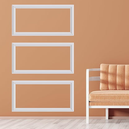 3 PCS Premade Wainscoting Panels Accent Wall Panels for Interior Wall Decor Easy DIY Build and Batten Chair Rail & Picture Frame Door Decor (8 x 16 in)