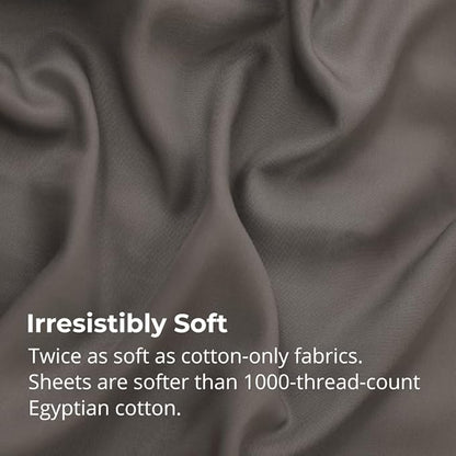 Cariloha Aloha Soft 4-Piece Sheet Set | Shade Gray | Split King | Made from 100% Viscose derived from Bamboo | Introductory Sheet Line
