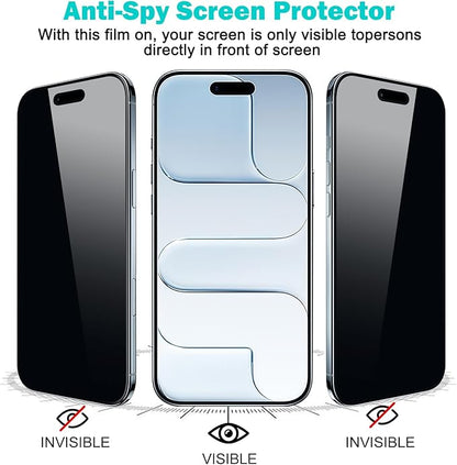 PEHAEL 3+3Pack for iPhone Air Privacy Screen Protector with Camera Lens Protector Full Coverage Anti-Spy Tempered Glass Film 9H Hardness Easy Installation Bubble Free [6.5 inch]