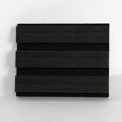Sample Wood Salt Acoustic Wall Panels, Soundproof Wooden Wall Panels, 3D Fluted Sound Absorbing Panel, Matte Black, Sample Pack