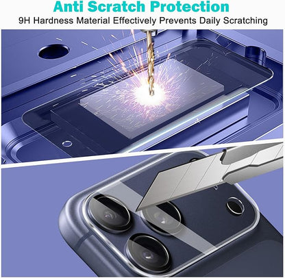 PEHAEL 3+3Pack for iPhone 17 Pro Max Privacy Screen Protector with Camera Lens Protector Full Coverage Anti-Spy Tempered Glass Film 9H Hardness Easy Installation Bubble Free [6.9 inch]