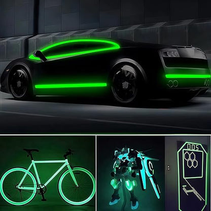 Glow in The Dark Tape 1Inch x 50FT - High Visibility Reflective Tape, Waterproof Adhesive Glow Tape for Stairs, Steps, Halloween DIY, Bikes, Cars, Safety Signs (1IN x 50FT)