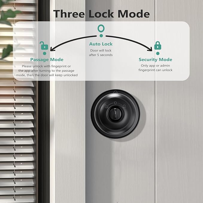 GeekTale Smart Door Lock with Keypad, Electronic Door Lock with Code, Digital Door Knob, Smart Lock with App