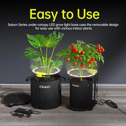 Saturn240 LED Grow Light, Commercial Full Spectrum 24W Under-Canopy Grow Light for Veg & Flower Stage, Adjustable Stand 12-22inch,3-in-1 Smart Controller Grow Lights for Grow Tents