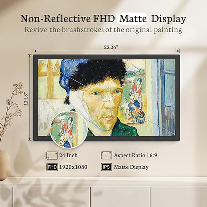 BSIMB Large Digital Picture Frame 24 Inch, 1920x1080 FHD WiFi Digital Photo Frame Electronic 32GB Display, Wall Mount Included, Share Pictures/Videos via App Easy Setup Gifts for Mom(Non-Touch), Black