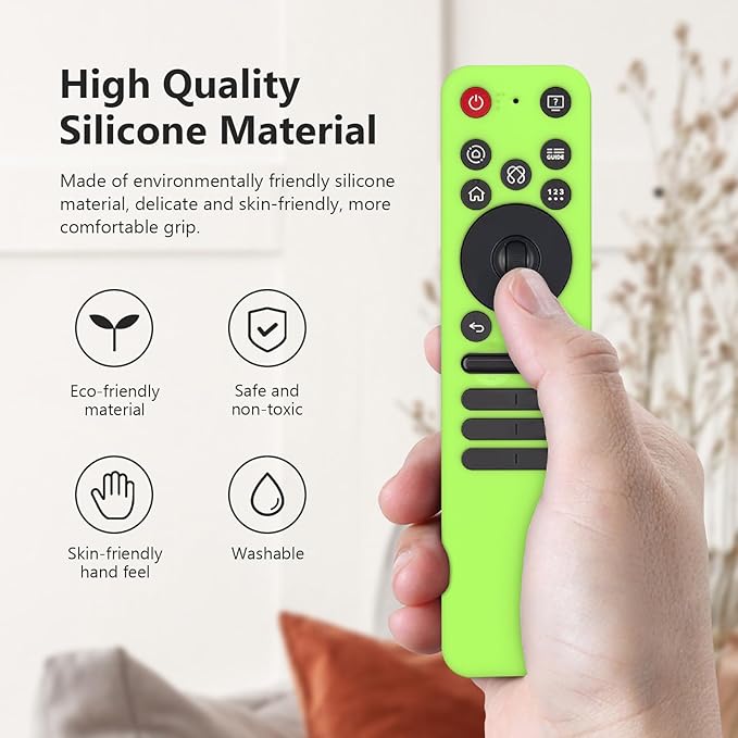 LEFXMOPHY Case for LG MR25GA Remote Compatible with 2025 LG OLED Smart TV C5 B5 G5 M5 Series Remote, Silicone Cover Glow in Dark - Lime Green