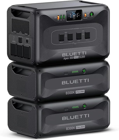 BLUETTI Apex 300 Solar Generator & 2 B300K, 8294.4Wh LFP Battery Backup with 6 3840W AC Outlets (7680W Surge), 120V/240V Dual Voltage Output, Modular Power for Home, RV and Emergencies