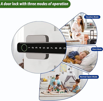 Smart Door Lock, Fingerprint Door Knob, 5 in 1 Digital Knob APP/Keypad Code/IC Cards/Fingerprint/Keys, for Home Hotel Apartment Office