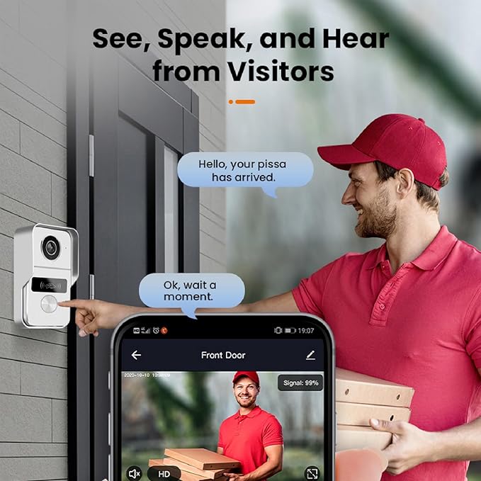 2 Wired Video Intercom System, 7 Inches Video Doorbell Camera with Monitor, Wired Video Door Phone HD Camera Kits Support tuya, Two Way Talk, Video Recording, Remote Unlock for Smart Home