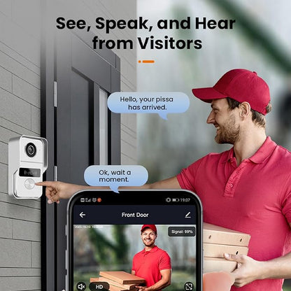 2 Wired Video Intercom System, 7 Inches Video Doorbell Camera with Monitor, Wired Video Door Phone HD Camera Kits Support tuya, Two Way Talk, Video Recording, Remote Unlock for Smart Home