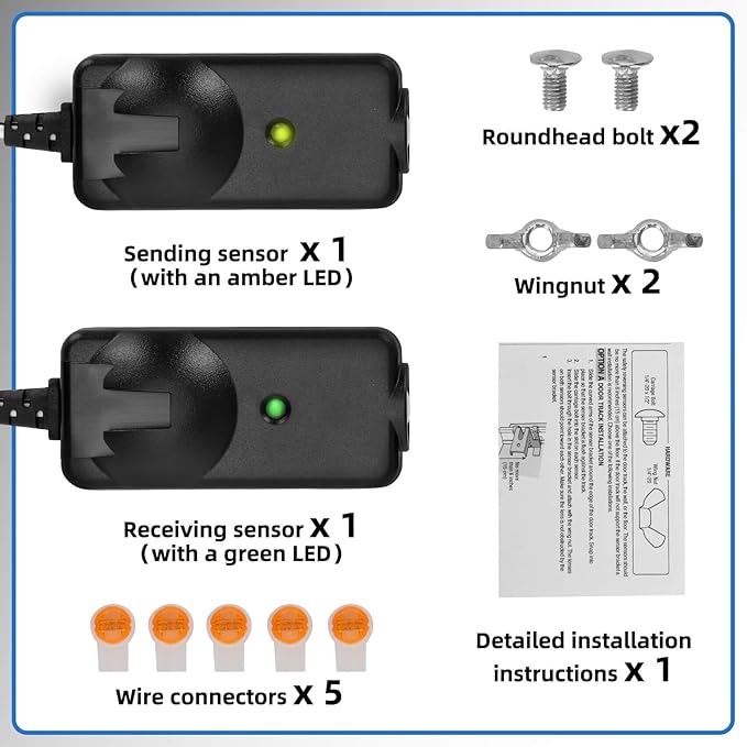 41A5034 Garage Door Sensor Replacement Compatible with Liftmaster, Craftsman, Chamberlain Openers Made After 1997, 41A5034 Garage Safety Sensor Kit Replace G801CB-P, No Bracket