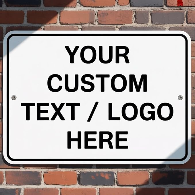 Custom Metal Signs for Business Outdoor, 10x7 Inches Reflective Option, Single/Double-Sided, Personalized Aluminum Signs, Rust-Free