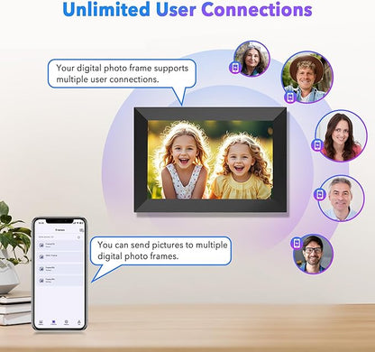 Uhale 10.1" Digital Picture Frame with 32GB Storage Support SD Card, Electronic Photo Frames with 1280x800 HD IPS Touch Screen, Instantly and Securely Share Memories, Send Wishes from Anywhere