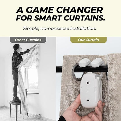 Smart Curtain Opener with Remote Control - High-Performance Motor for Roman, T/U-Shaped Tracks - Automated Opening/Closing (WiFi)