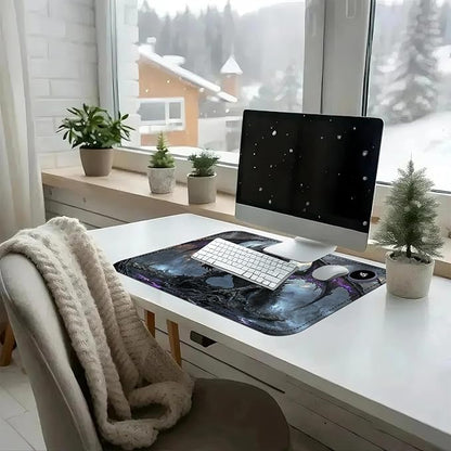 Heated Mouse Pad with 3 Temperature Settings(104°F–122°F),Large 24x14.2 Inch PU Leather Heated Desk Mat,Waterproof Warming Pad for Office,Gaming & Cold Hands Relief,Dark Dragon Fantasy