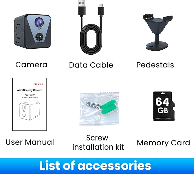 4K Security Camera with 64GB SD Card, Battery Powered Security Cam, 100-Day Standby, AI Human Detection, Night Vision, Real-Time Alert, Baby Monitor, Pet Cam for Home or Office