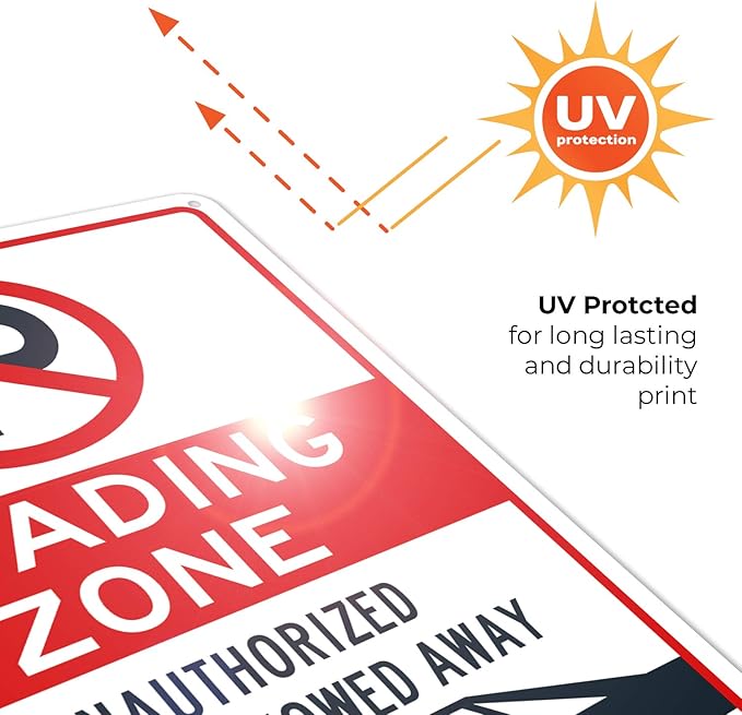 No Parking Symbol Sign, Loading Zone Sign, 10x14 Inches, Rust Free .040 Aluminum, Fade Resistant, Made in USA