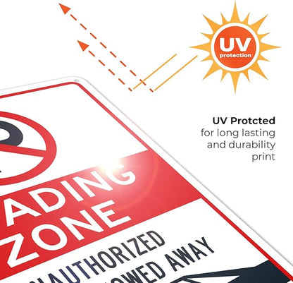 No Parking Symbol Sign, Loading Zone Sign, 10x14 Inches, Rust Free .040 Aluminum, Fade Resistant, Made in USA
