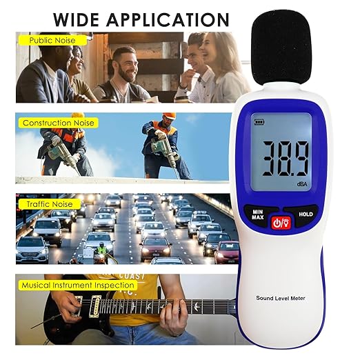 Decibel Meter Data Logger Bluetooth Sound Decibel Meter, Compatible with Smartphone for App Data Records 30dB to 130dBA Sound Level Meter Portable SPL Meter for Classroom Home Office