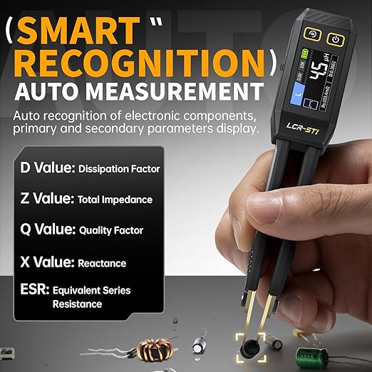 LCR-ST1 Mini Smart Bridge Tweezer LCR SMD Tester Resistance Capacitance Inductance Continuity Diode Test Measurement Tools