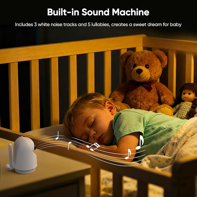bonoch 7" Baby Monitor with Camera and Audio, Upgraded 1080P HD MegaView No WiFi Video Baby Monitor, 6000mAh Battery, VOX Mode, Night Vision, Hack Proof, Remote PTZ, White Noise, Ideal Gifts