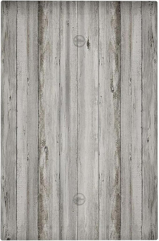 Light Switch Cover Plate Farmhouse Rustic Grey Barn Door Wood 1 Gang No Device Blank Electrical Wall Plates Faceplate Decorative Switch Plate for Bedroom Cabin Decor