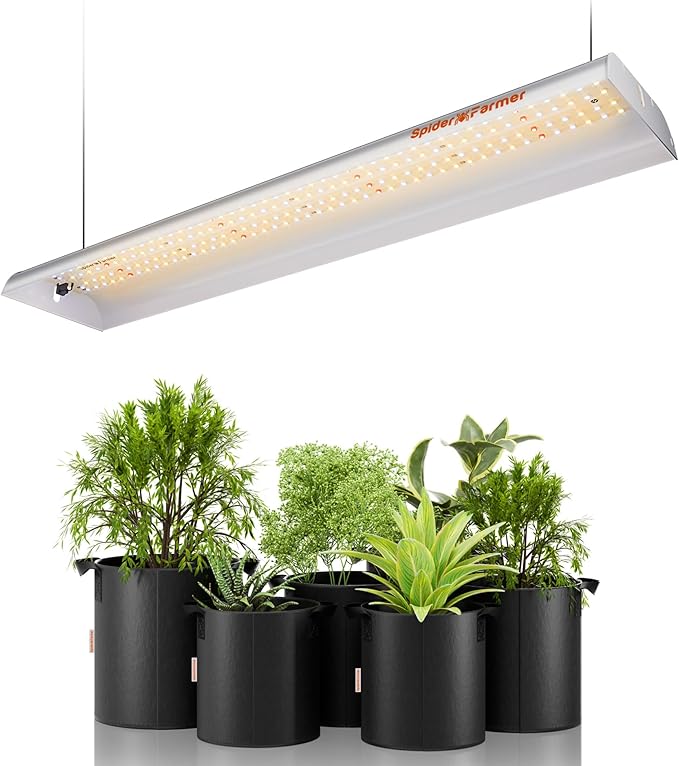 Spider Farmer SF300 LED Grow Lights Sunlike Full Spectrum Plant Grow Light for Indoor Plants Hydroponics Seeding Veg Flower Energy Saving & High Efficiency Growing Lamp 192 Diodes