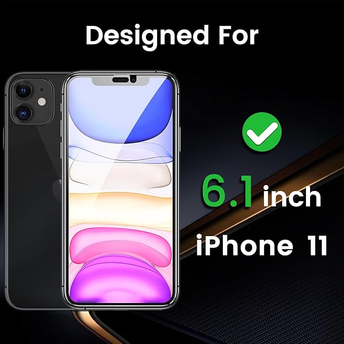 3 Pack Privacy Screen Protector for iPhone 11 6.1 Inch with 3 Pack Camera Lens Protector, Anti Spy Tempered Glass Film, Anti-Scratch, Touch Sensitive, Case Friendly