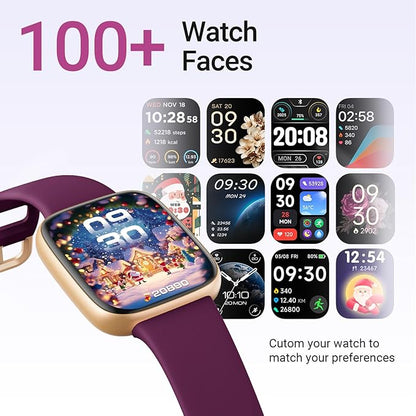 Fitpolo Smart Watch for Women, 1.85" AMOLED Fitness Tracker with Bluetooth Call, Heart Rate/Sleep/SPO₂ Monitor, 100+ Sports Modes, 3ATM Waterproof Smartwatch for Android/iPhone, Includes 2 Bands