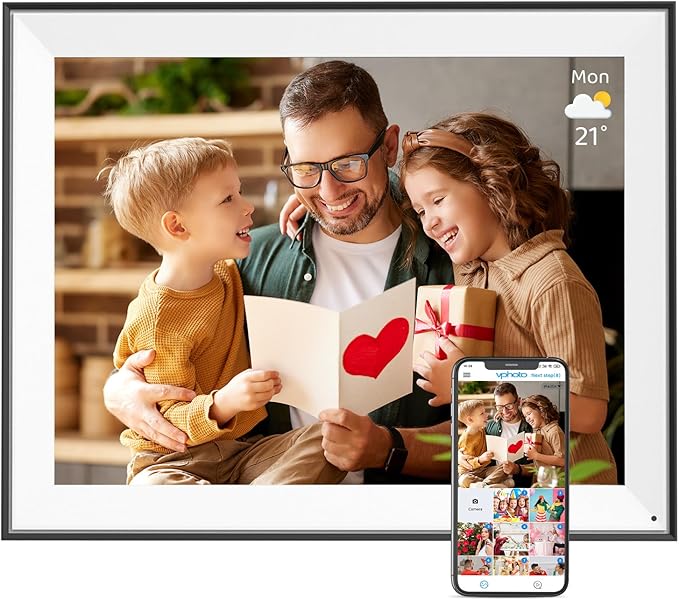 Large Digital Photo Frame 16.2"-Digital-Picture-Frame - 32GB Dual-WiFi Digital Frame, No Touch Screen, Slideshow, Load Photo Video from Phone via APP Email, Free Cloud Storage, Gift for Mom Dad