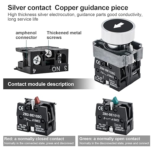IP67 Button Switch Outdoor Waterproof Box 2 Push Button White Up Black Down Button with Protective Cover Anti-misoperation Switch(AC/DC 6A-110V/3A-240V/2.5A-380V)
