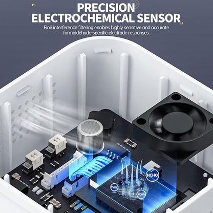 Air Analyzers Formaldehyde Detector for HCHO TVOC Display with Alarm Systems Historical Data Trackings HCHO TVOC Meter with Data Logging