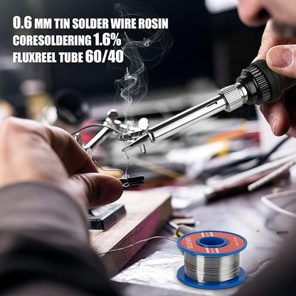 Soldering Iron Kit, 60W Soldering Iron with 5pc Interchangeable Tips, 10-in-1 Adjustable Temperature Solder Welding Tools, Fast Heating, Electronic Repair, 110V