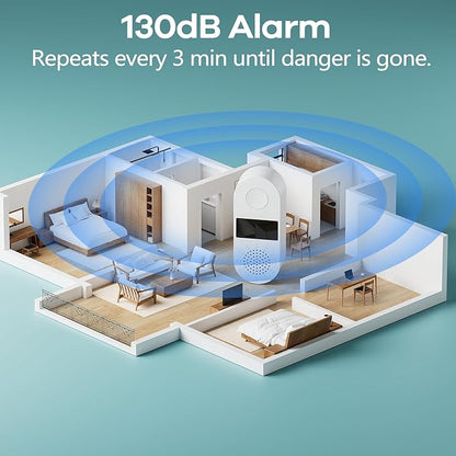 WiFi Water Leak Detector 4 Pack - Smart Water Leak Sensors with Tuya App Alerts, 130dB Loud Siren, 39" Extended Probe, Battery Powered, No Hub Required for Kitchen Bathroom Basement Laundry Room
