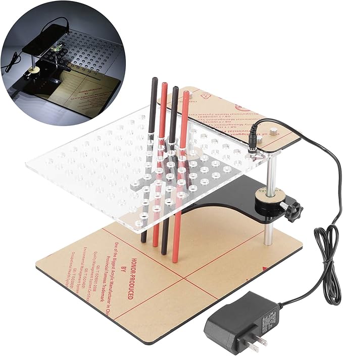 Main Test Board Assembly,Connection Line,BDM Frame Test Board with 4pcs Probe Pin Support for 22pcs BDM Adapter US Plug 110‑240V