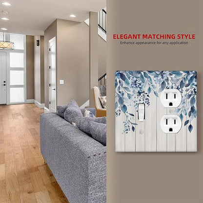 Eucalyptus Rustic Watercolor Plant Wallplates 1 Toggle 1 Duplex Switch Plate Electrical Gfci Faceplate Decorative Light Switch Covers For Farmhouse Home Decor