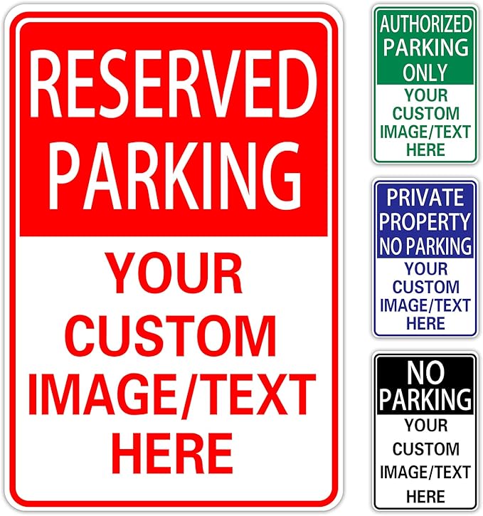 Reserved Parking Sign Custom Parking Sign for Parking Lots Business and Schools Outdoor Use Aluminum Metal Decor 12x8 Inches