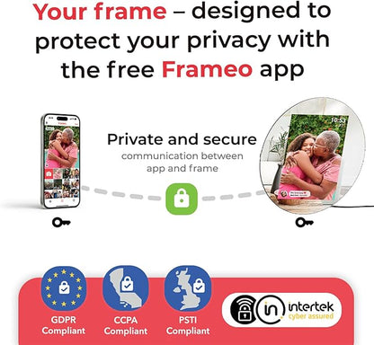 Frameo Digital Picture Frame – 10.1" Smart Mirror Touchscreen Display Anti-Fog, WiFi Digital Mirror Share Photos & Videos via App, Wall/Tabletop Mount 32GB Frame for Home Decor & Gifts