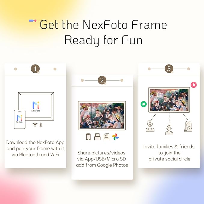 NexFoto Touchscreen Digital Picture Frame 15.6'', FHD WiFi Digital Photo Frame, Wood Electronic Frame 64GB, Add Pics from Google Photos, Share Photos/Videos, for Mom Christmas/Birthday, Walnut