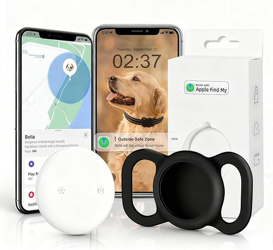 GPS Tracker for Dogs (1 Pack), Mini GPS Cat Tracker, Smart Pet Activity Tracker (iOS Only), No Monthly Fee, Compatible with Apple Find My, Anti-Lost, Finder Tag for Vehicles/Pets/Items