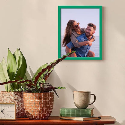 Renditions Gallery 8X10 Custom Photo Prints with Real Wood Picture Frames. Create Personalized Photos with Peel & Stick Photo Frames. Single, Green Frame
