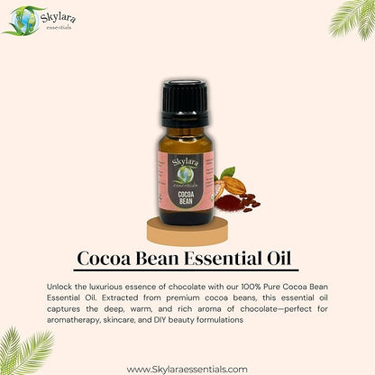 Organic Cocoa Bean Essential Oil (Chocolate) - Pure, Aromatic, and Rich | Natural Chocolate Scent for Aromatherapy (10ml Roll On)