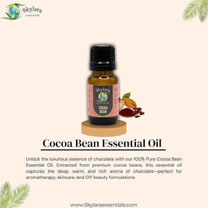 Organic Cocoa Bean Essential Oil (Chocolate) - Pure, Aromatic, and Rich | Natural Chocolate Scent for Aromatherapy (4oz)