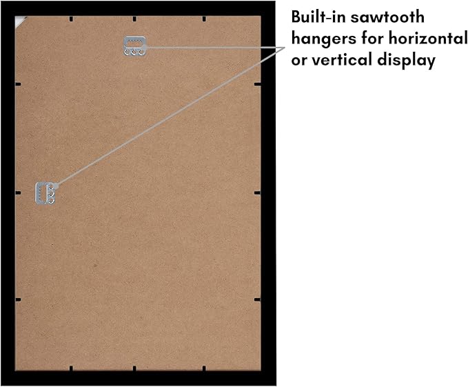 Americanflat 12x18 Poster Frame with Shatter-Resistant Glass - Signature Collection - Gallery-Style Frames Made of Engineered Wood - Photo Frame for Wall Display - Black