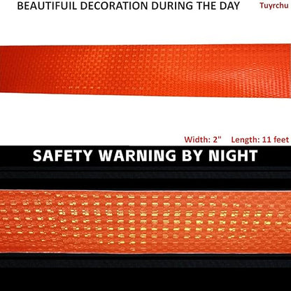 Orange Reflective Tape Outdoor Waterproof 2 inch, High Visibility Industrial Marking Tape, Safety Adhesive Stickers (11 feet)