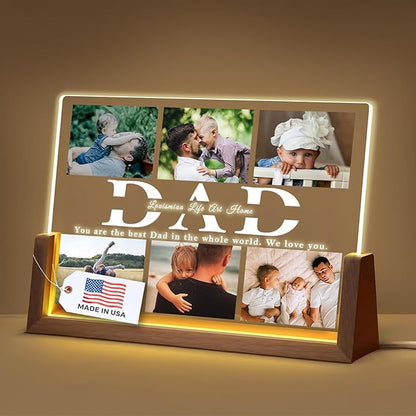 LOUISMIAA Customized Picture Frames Night Light,Decorative Plaque Anniversary Birthday Mother’s Day Father’s Day Valentine’s Personalized Gifts for Boyfriend Girlfriend Couple Women Same Day Shipping