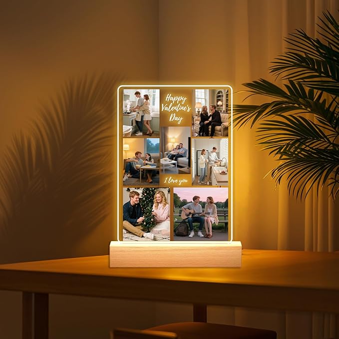 Custom Picture Frames - Customizable Decorative Sign with Photo & Song Option - Ideal Gift for Couples, Mothers Day, Boyfriend & Girlfriend (Love Dad)