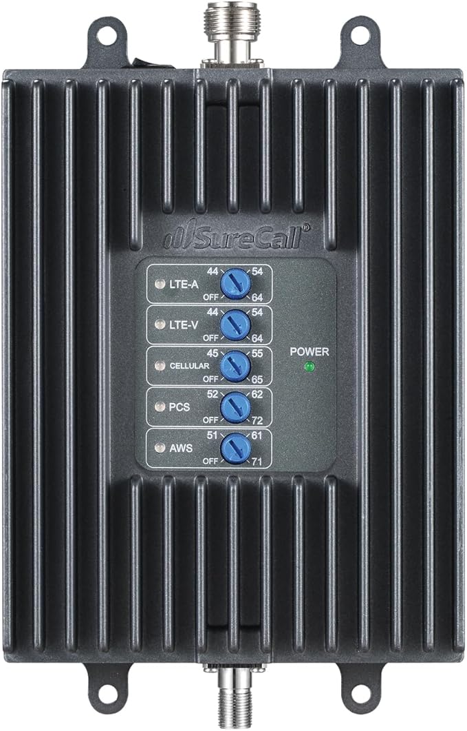 SureCall Fusion4Home Cell Phone Signal Booster up to 5000 sq ft, Includes Upgraded RG-11 Cable, Boosts 5G/4G LTE, Home & Office, Multi-User, All Carriers, FCC Approved